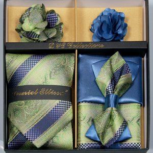 Daniel Ellissa Green Blue Bow & Neck Tie 6 Set